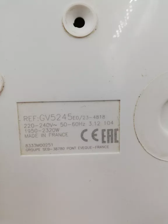 ŻELAZKO Z GENERATOREM PARY TEFAL EASY PRESSING GV5245 EASY GLID 2320W