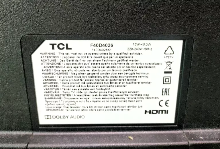 TELEWIZOR TCL 40 F40D4026