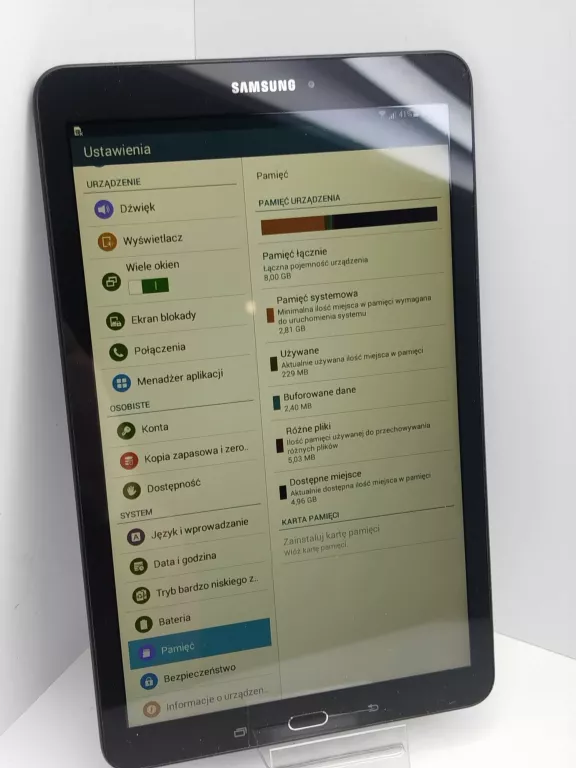 TABLET SAMSUNG TAB E SM-T561 9,6" 1,5 GB / 8 GB CZARNY