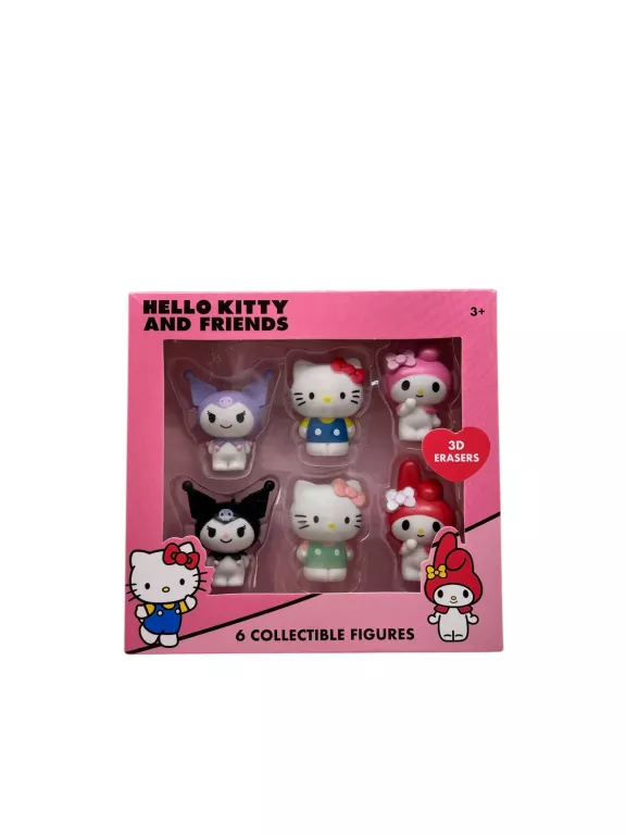 GUMKI DO ZMAZYWANIA/FIGURKI HELLO KITTY I PRZYJACIELE 6SZT.