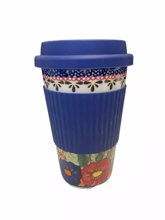 CERAMICZNY KUBEK Z SILIKONEM CERAMIKA BOLESŁAWIEC