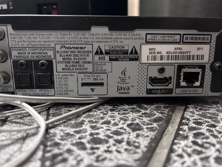 KINO DOMOWE PIONEER, ZESTAW GŁOŚNIKÓW, BLU-RAY, BLUETOOTH