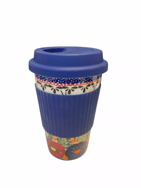 CERAMICZNY KUBEK Z SILIKONEM CERAMIKA BOLESŁAWIEC
