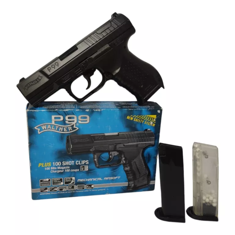 UMAREX PISTOLET ASG WALTHER P99 2.5543 100 SHOT/6 MM SPRĘŻYNOWY - KOMPLET