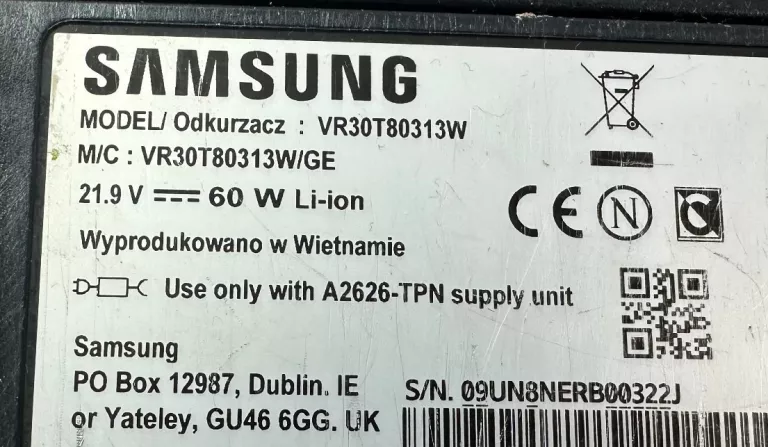 ROBOT SPRZĄTAJĄCY SAMSUNG VR30T80313W!