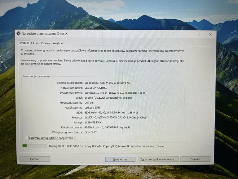 LAPTOP DELL LATITUDE 5580 I5 16GB 1 TBS SD FHD W10 15,6 " INTEL CORE I5