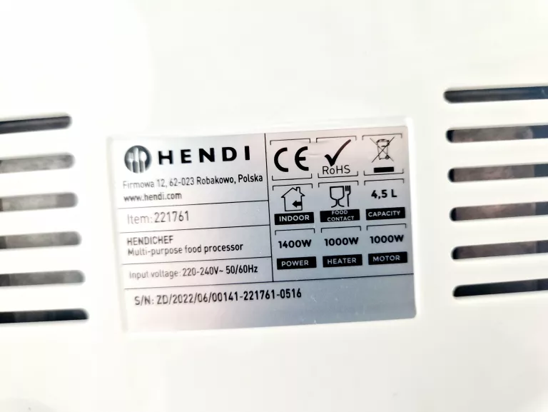 ROBOT KUCHENNY HENDI URZĄDZENIE MULTIFUNKCYJNE HENDICHEF | 221761 | 1400W