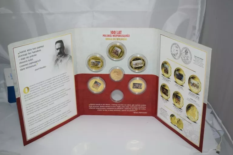 ZESTAW MEDALI 100 LAT POLSKIEJ NIEPODLEGŁOSCI DROGA DO WOLNOSCI