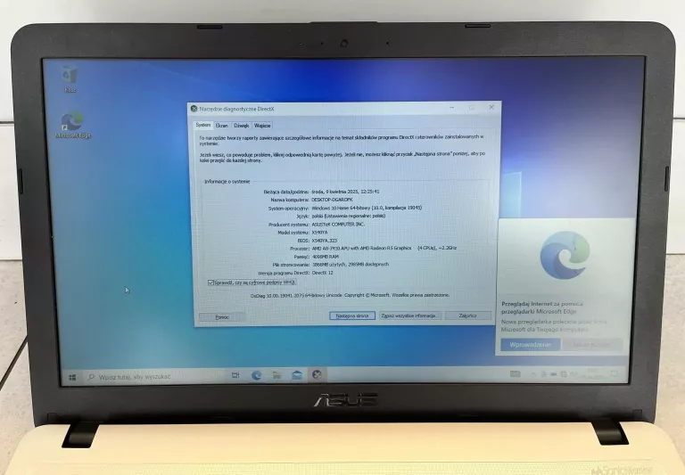 LAPTOP ASUS X540YA 4 GB