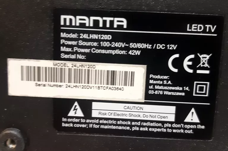 TELEWIZOR MANTA 24LHN120D