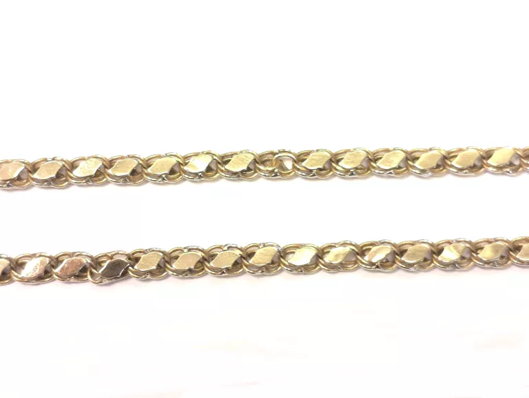 OKAZAŁY ZŁOTY ŁAŃCUSZEK - CIEKAWY SPLOT / 11.24G/585/50CM