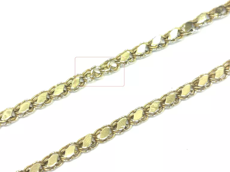 OKAZAŁY ZŁOTY ŁAŃCUSZEK - CIEKAWY SPLOT / 11.24G/585/50CM