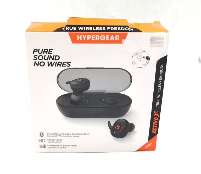 HYPERGEAR SŁUCHAWKI BEZPRZEWODOWE TWS QUICK PAIR I BLUETOOTH 5.0 CZARNE