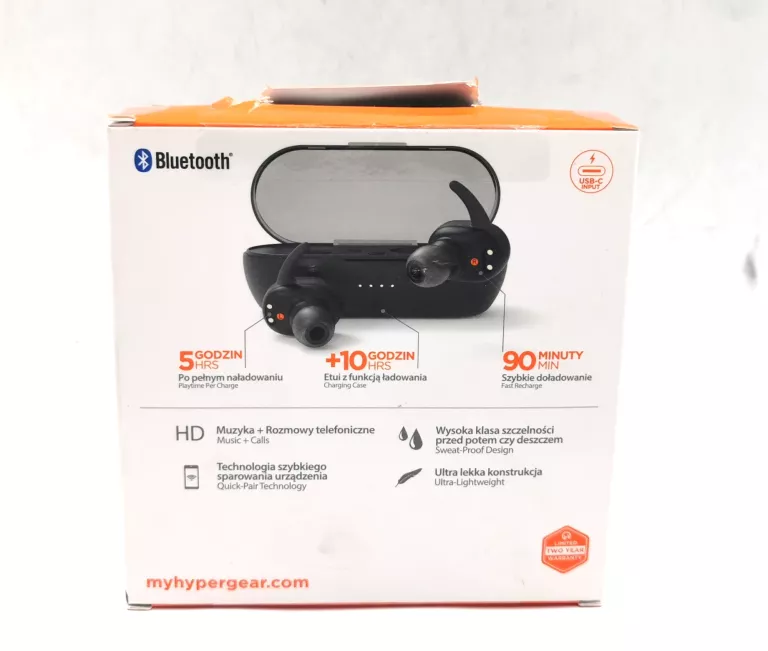 HYPERGEAR SŁUCHAWKI BEZPRZEWODOWE TWS QUICK PAIR I BLUETOOTH 5.0 CZARNE