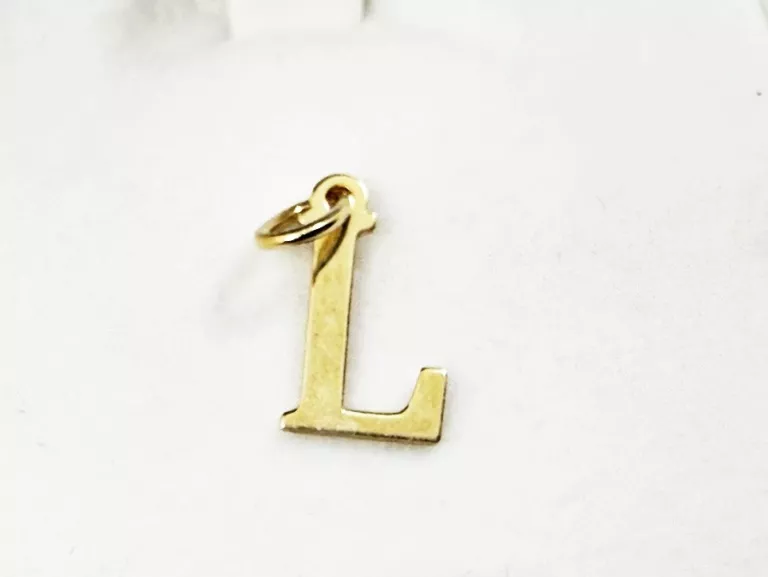 ZŁOTA ZAWIESZKA 585 LITERKA "L" WYSOKOŚĆ: 1CM, WAGA: 0,26G
