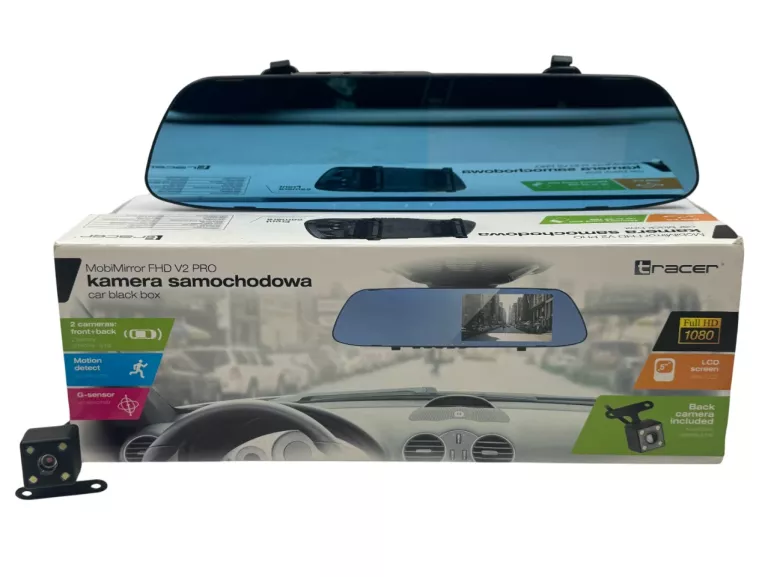 KAMERA SAMOCHODOWA MOBIMIRROR V2 PRO CAŁY ZESTAW