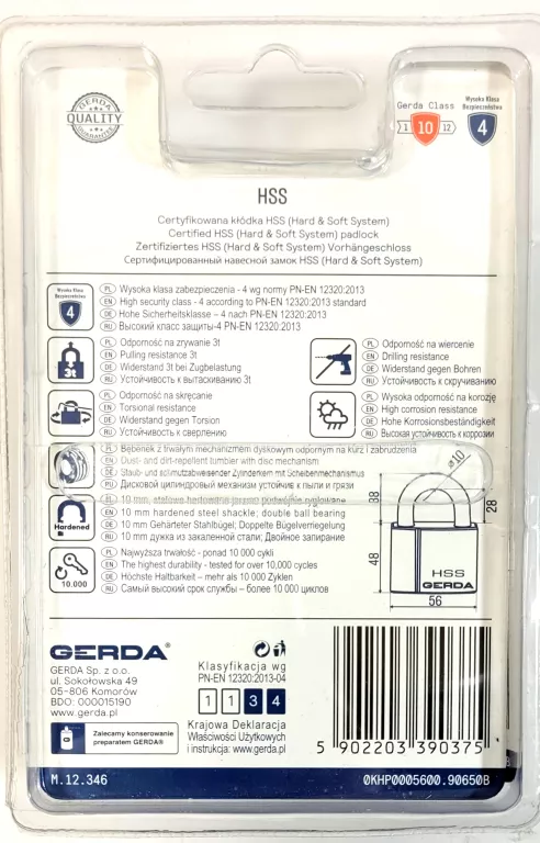 KŁÓDKA GERDA HSS 531 Z ANTYWŁAMANIOWA KLASA 4