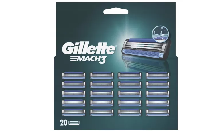 GILLETTE MACH3 WKŁADY DO MASZYNKI DO GOLENIA DLA MĘŻCZYZN, 20 SZTUK