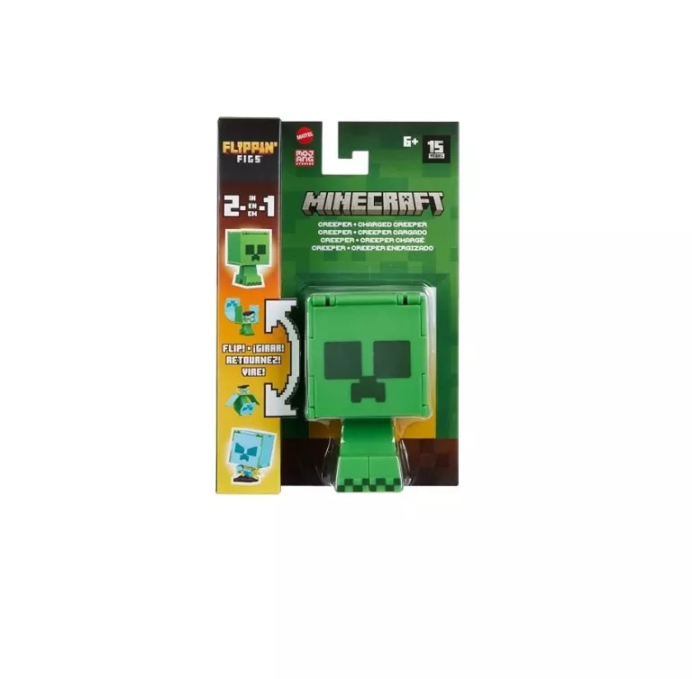 MINECRAFT FLIPPIN' FIGS FIGURES COLLECTION WITH 2-IN-1 FIDGET PLAY, 3,75-I