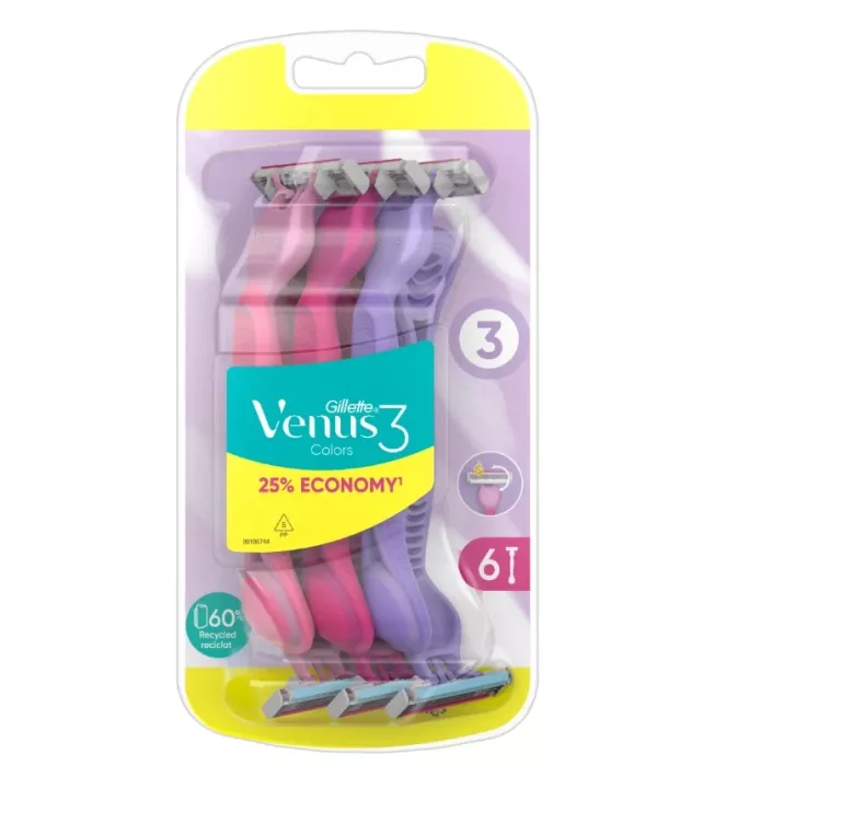 6 SZT GILLETTE VENUS 3 COLORS MASZYNKI JEDNORAZOWE