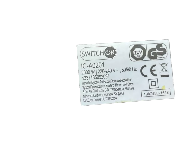 KUCHENKA PŁYTA INDUKCYJNA PRZENOŚNA SWITCHON IC-A0201