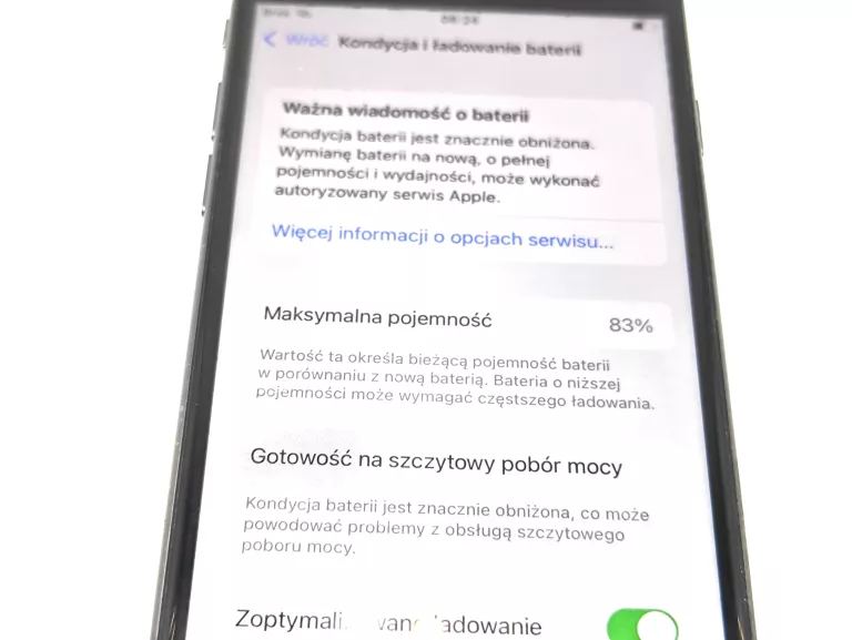 TELEFON APPLE IPHONE 8 64GB CZARNY BAT. 83% SOLO