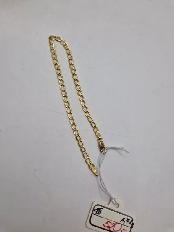 PIĘKNA ZŁOTA BRANSOLETKA P.585 DŁ. 19 CM WAGA 1,71 G.