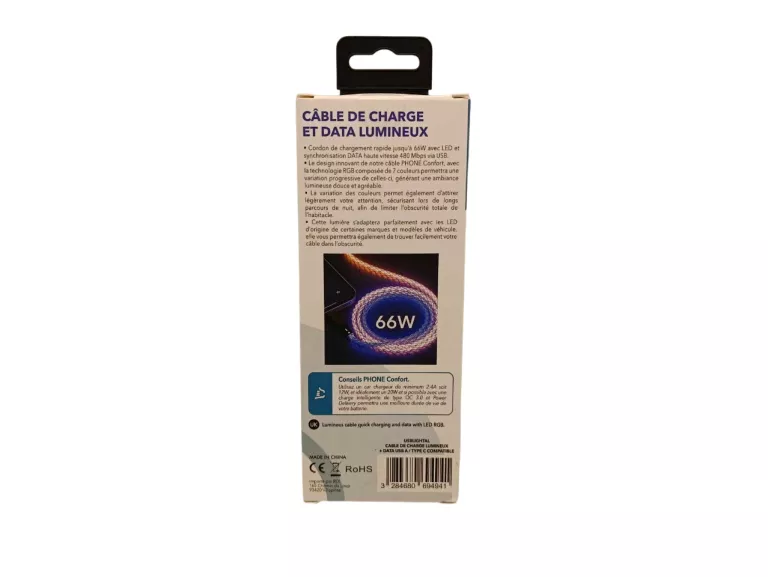 PRZEWÓD KABEL USB A LIGHTNING IPHONE RGB 1M