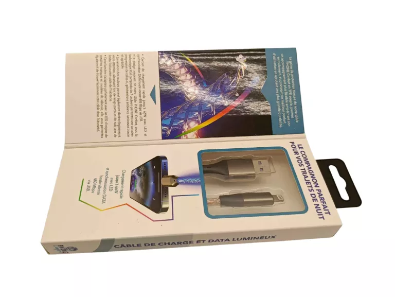 PRZEWÓD KABEL USB A LIGHTNING IPHONE RGB 1M