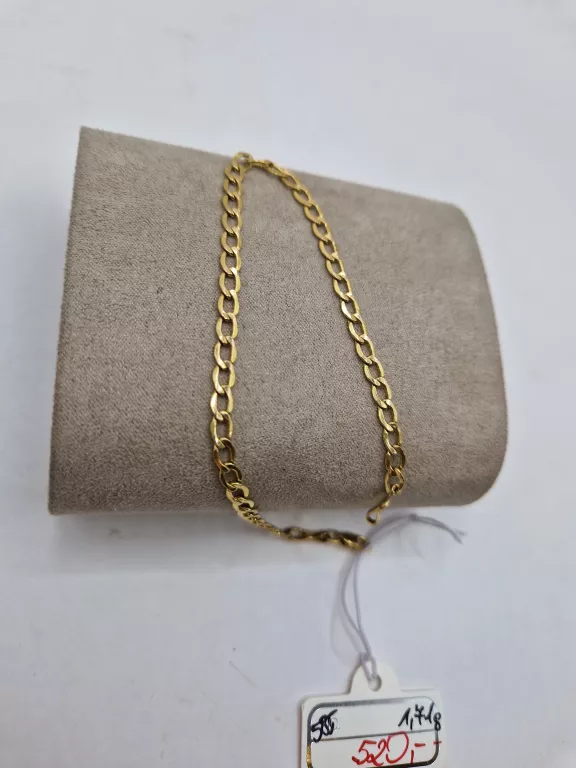 PIĘKNA ZŁOTA BRANSOLETKA P.585 DŁ. 19 CM WAGA 1,71 G.