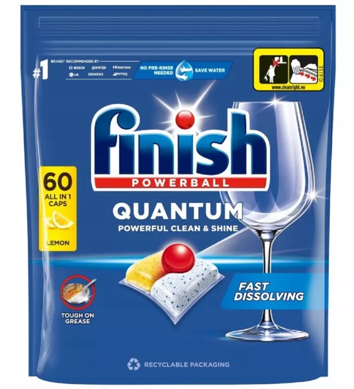 KAPSUŁKI DO ZMYWARKI FINISH QUANTUM ALL-IN-1 CYTRYNOWE 60 SZT
