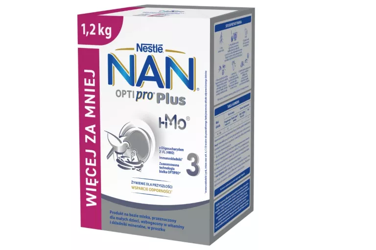 MLEKO NAN OPTIPRO PLUS 3 MLEKO NASTĘPNE 1,2 KG (2 X 600 G)