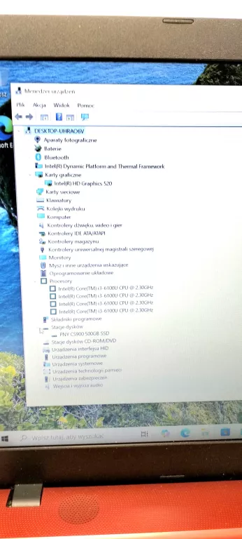 LAPTOP ASUS F541U INTEL CORE I3-6100U 4/500GB