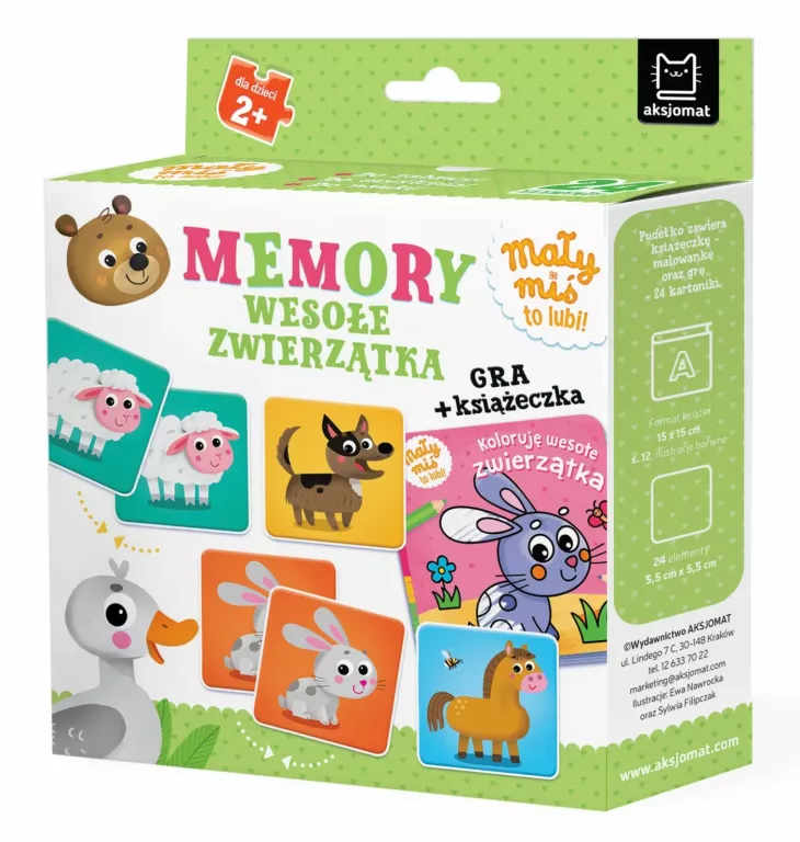 MEMORY WESOŁE ZWIERZĄTKA MAŁY MIŚ TO LUBI! GRA + KSIĄŻECZKA 3+