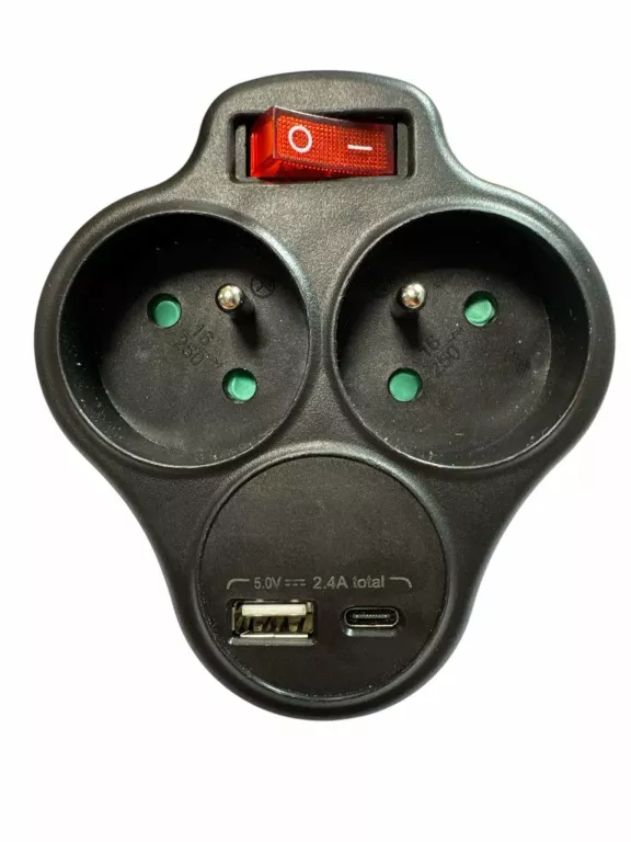 ROZGAŁĘZNK PODWÓJNY USB/USB-C 3680W 250V PLUS PRZEWÓD