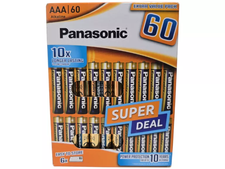 BATERIE ALKALICZNE PANASONIC AAA (R3) 60 SZT.