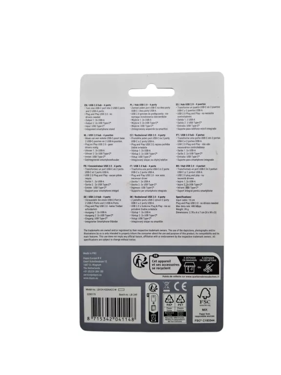 HUB USB-C LAB31 4 PORTY