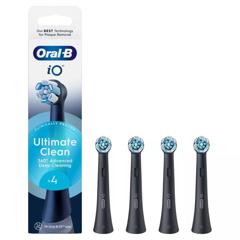 ORYGINALNE KOŃCÓWKI SZCZOTECZKI ORAL-B IO ULTIMATE CLEAN CZARNY 4SZT.