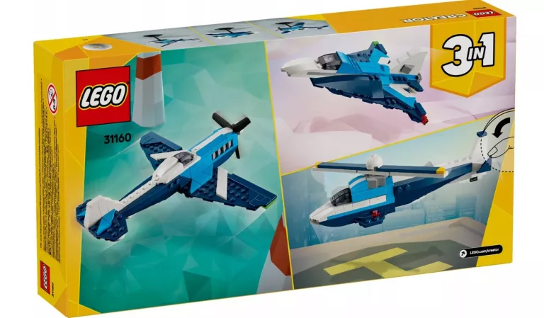 LEGO 31160 CREATOR 3W1 STATEK POWIETRZNY: SAMOLOT WYŚCIGOWY