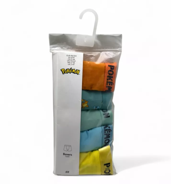 5-PAK BOKSEREK DZIECIĘCYCH H&M POKEMON ROZM.98/104