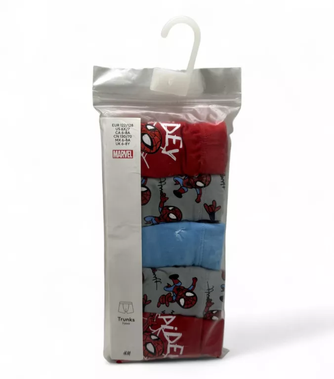 5-PAK BOKSEREK DZIECIĘCYCH H&M SPIDER-MAN ROZM.122/128
