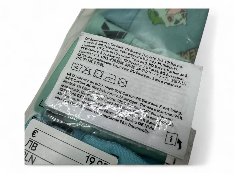 5-PAK BOKSEREK DZIECIĘCYCH H&M POKEMON ROZM.98/104