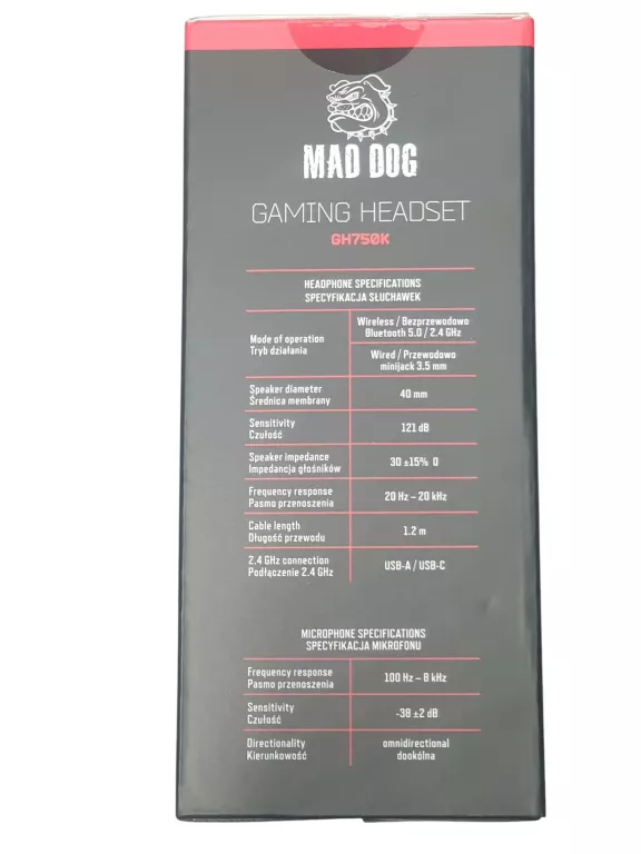 SŁUCHAWKI MAD DOG GH750K