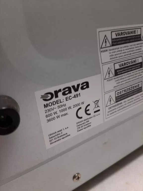 MINI PIEKARNIK ORAVA EC-480 SREBRNY WADA