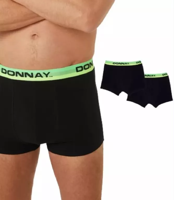 BOKSERKI DONNAY XXL CZARNE Z ZIELONYM