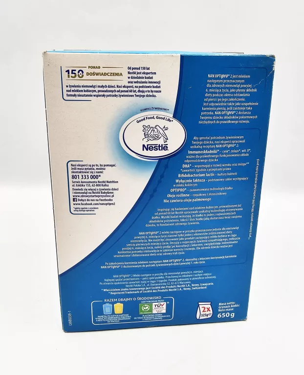 MLEKO MODYFIKOWANE NESTLE NAN OPTI PRO 2 / 650 G