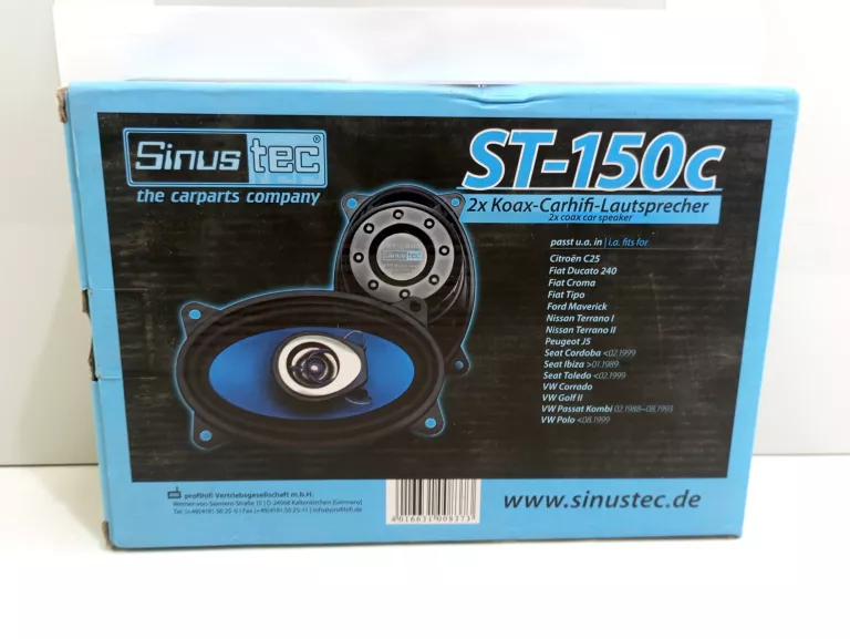 SINUSTEC ST-150C GŁOŚNIKI SAMOCHODOWE 4X6" FIAT PUNTO CROMA DUCATO DOBLO
