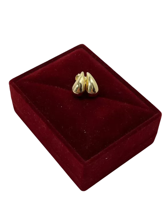 ZŁOTE KOLCZYKI ŁEZKI, KROPLE DMUCHANE SZTYFT P585 W1,78 DŁ1,3CM