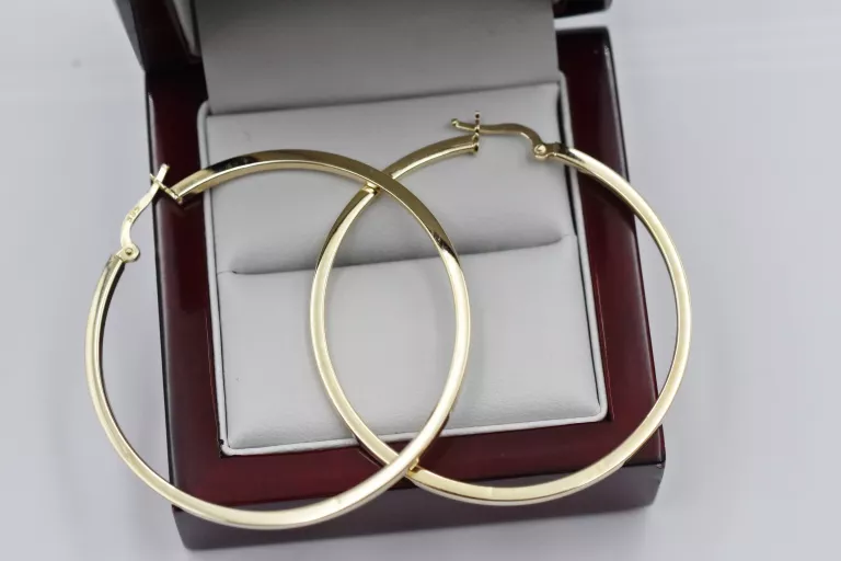 PIĘKNE ZŁOTE KOLCZYKI KOŁA - SZTYFT ANGIELSKI - 585 14K 3,32G