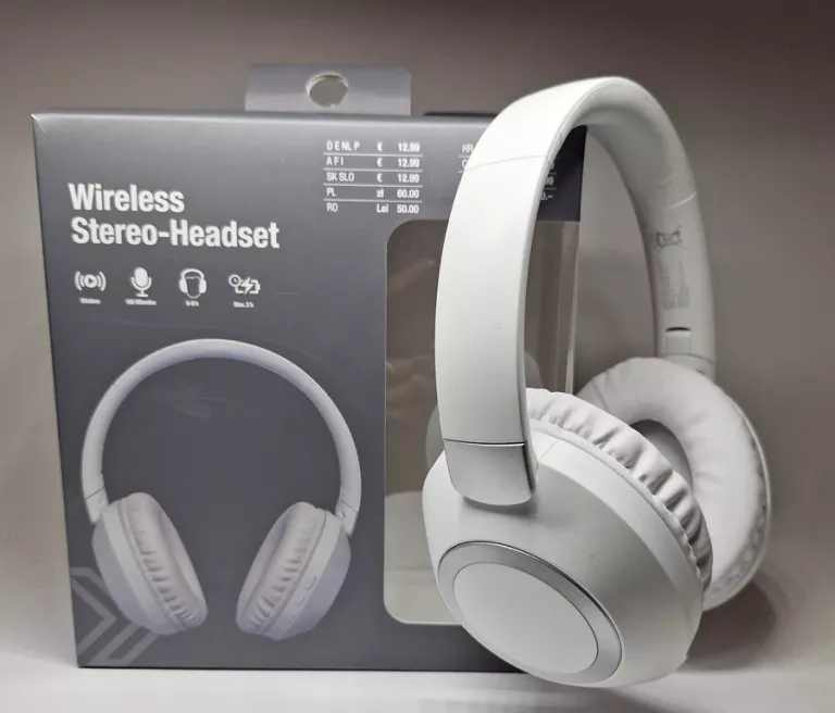 SŁUCHAWKI BEZPRZEWODOWE NAUSZNE AUDEEO BLUETOOTH AUX MIKROFON ZESTAW